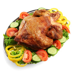 Tasty whole roasted chicken
