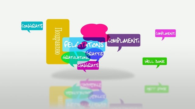 Congratulations colored bubbles speech balloons video