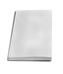 close up of a blank white book on white background