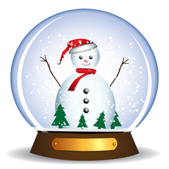 snowman in the glass ball globe