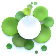 Green and white circle background
