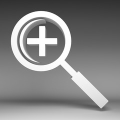 Fototapeta premium 3d Magnifying glass icon