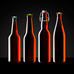 Beer bottle clear set with no label