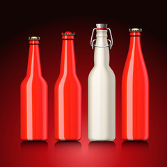 Beer bottle set with no label