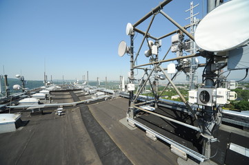 Antennenanlage auf Hochhausdach in Koblenz