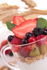 yogurt with muesli and berries