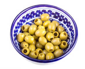 Olives over white background