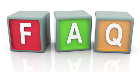 3d colorful text 'faq'