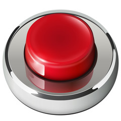 Red web button, 3D chrome metallic.