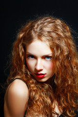 Fototapeta premium Girl Curly Red Hair