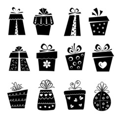 Set of gift box icons