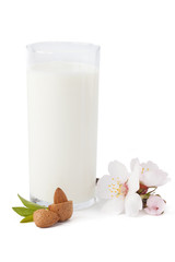 Almond milk, isolated on white background - 48795953