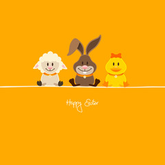 Sheep, Bunny & Duck Orange