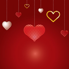 Valentine Day Card whit Hearts.
