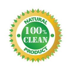 Vector Green 100 % Natural Label .