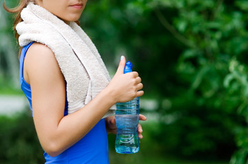 Young woman after exercising