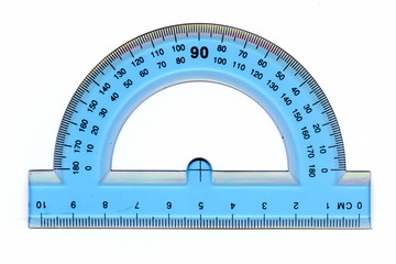 A half circle protractor marked in degrees - 48798976