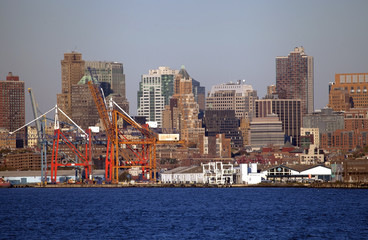 Industrial area in the port of New-York city.