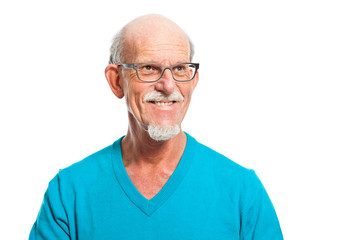 Senior man well dressed and smiling. Isolated.