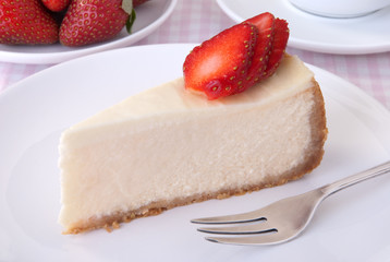 Cheesecake with strawberries