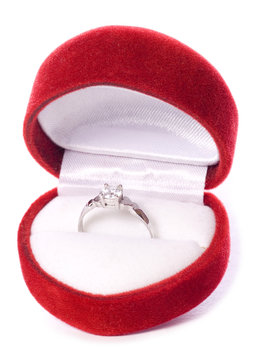 Engagement Ring And Box Cutout