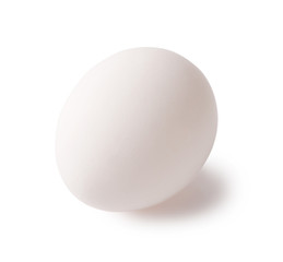 White raw fresh eggs isolated on white background
