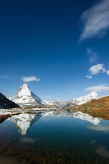 Cercles muraux Cervin Riffelsee with Matterhorn