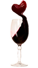 Red wine in special glass