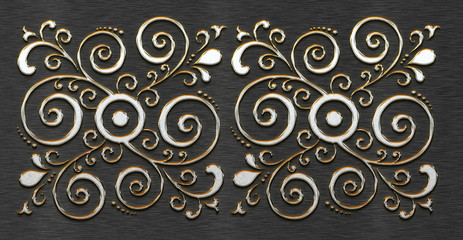 Silver metal  with classic ornament