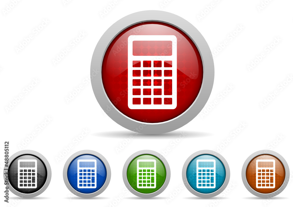 Poster calculator vector icon set