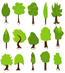 Set of green tree  for ecology design