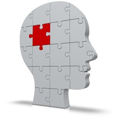 Kopf mit Puzzle