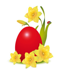 Osternest mit Osterglocken