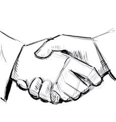 Hand shake sketch illustration