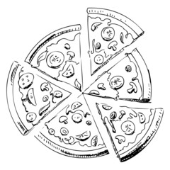 Sliced pizza icon