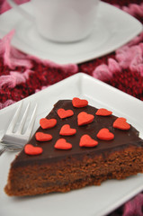 Schokoladenkuchen zum Valentinstag