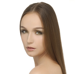 Obraz premium Attractive girl with long hair