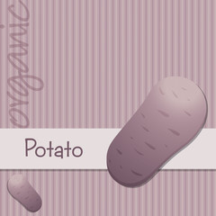 Bright organic royal blue potato card in vector format.