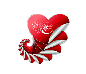 valentine's day heart, vector illustration.