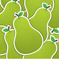 Pear sticker background/card in vector format. 