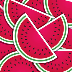 Watermelon wedge background/card in vector format.