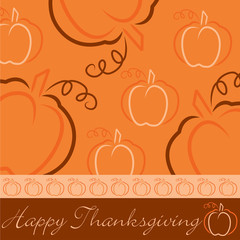 Hand drawn pumpkin Thanksgiving card in vector format.