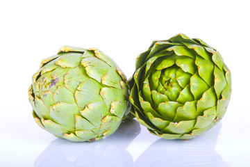 Obraz premium Artichokes on White Background