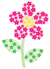Mosaic Daisy made up of small daisies in vector format.