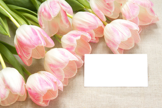 Tulips with card