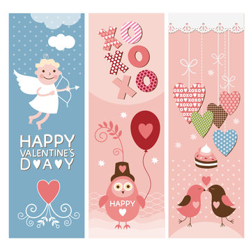 Set of Valentine's Day vertical banners © LenLis