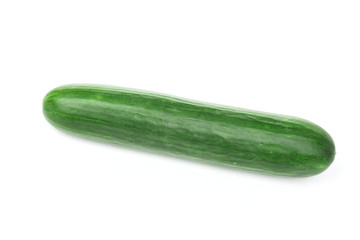 Single green cucumber