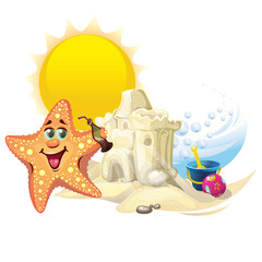 playing on the beach