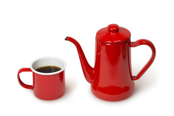 コーヒーポットとコーヒーカップ