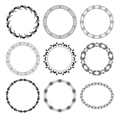 black round decorative frames - vector set